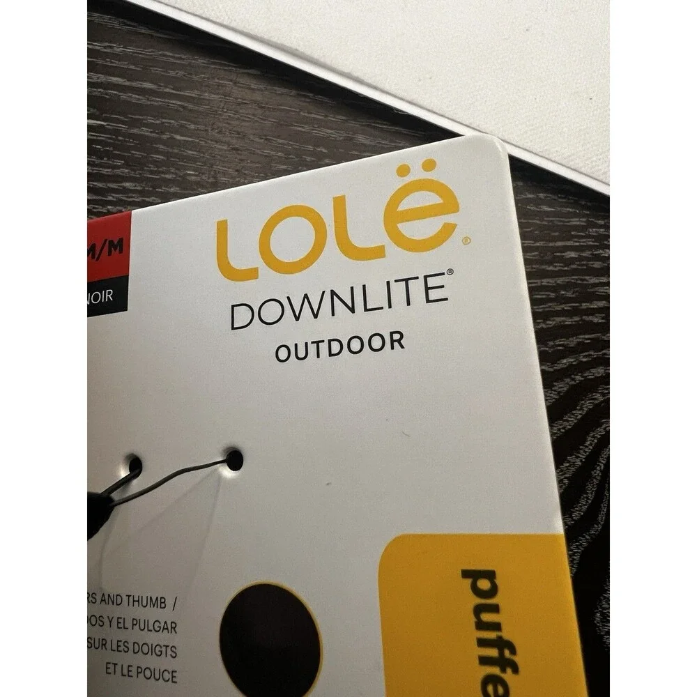 Lole Womens Puffer Mittens Black 80/20 Duck Down size small  medium new